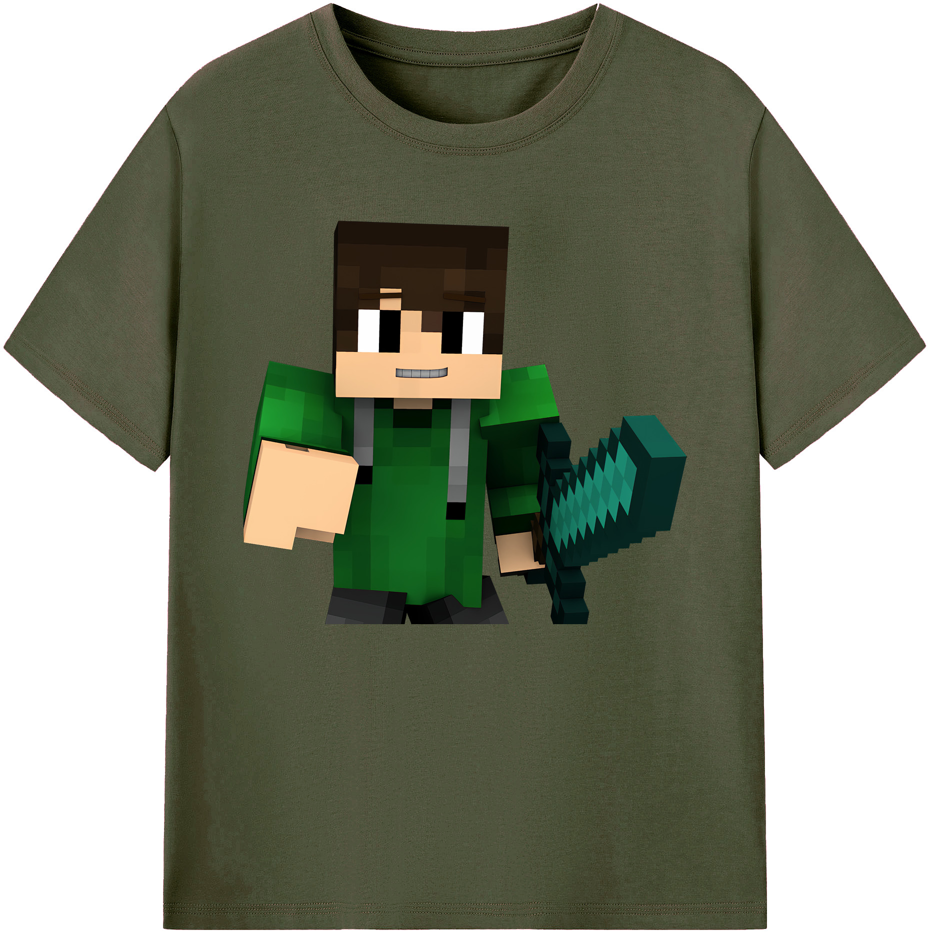 （画像用） マインクラフト ブロックの世界 Minecraft MC Block world 綿100％ メンズ半袖Tシャツ｜肌触りやわらか＆通気性